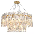 Elegant Modern Crystal Chandelier With Round Design Clear Crystal Pendants And Bright Lighting