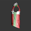 HORELIGH Red Green Sleeveless Vest With Black Collar And Zipper Design
