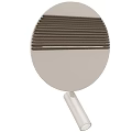 Two Stylish Modern Round Wall Lamps With Striped Shade And Metal Base For Home Lighting