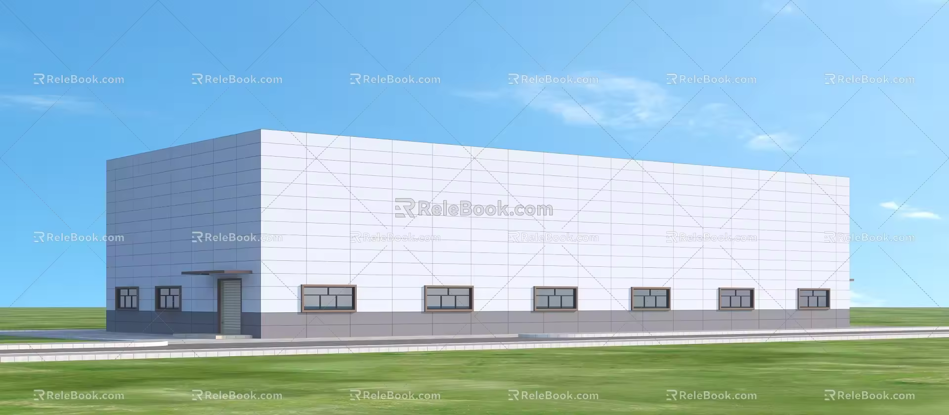 Factory building renderings 3d model