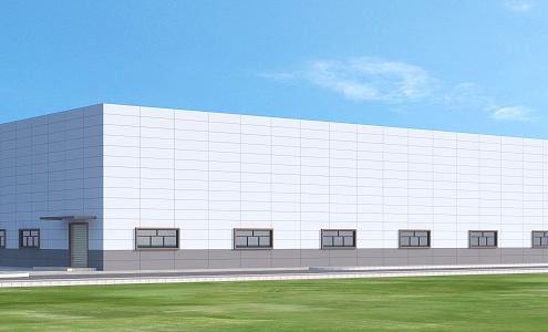 Factory building renderings 3d model