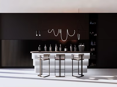 Home decoration indoor guest restaurant dining table and chair green plant cabinet chandelier 3d model