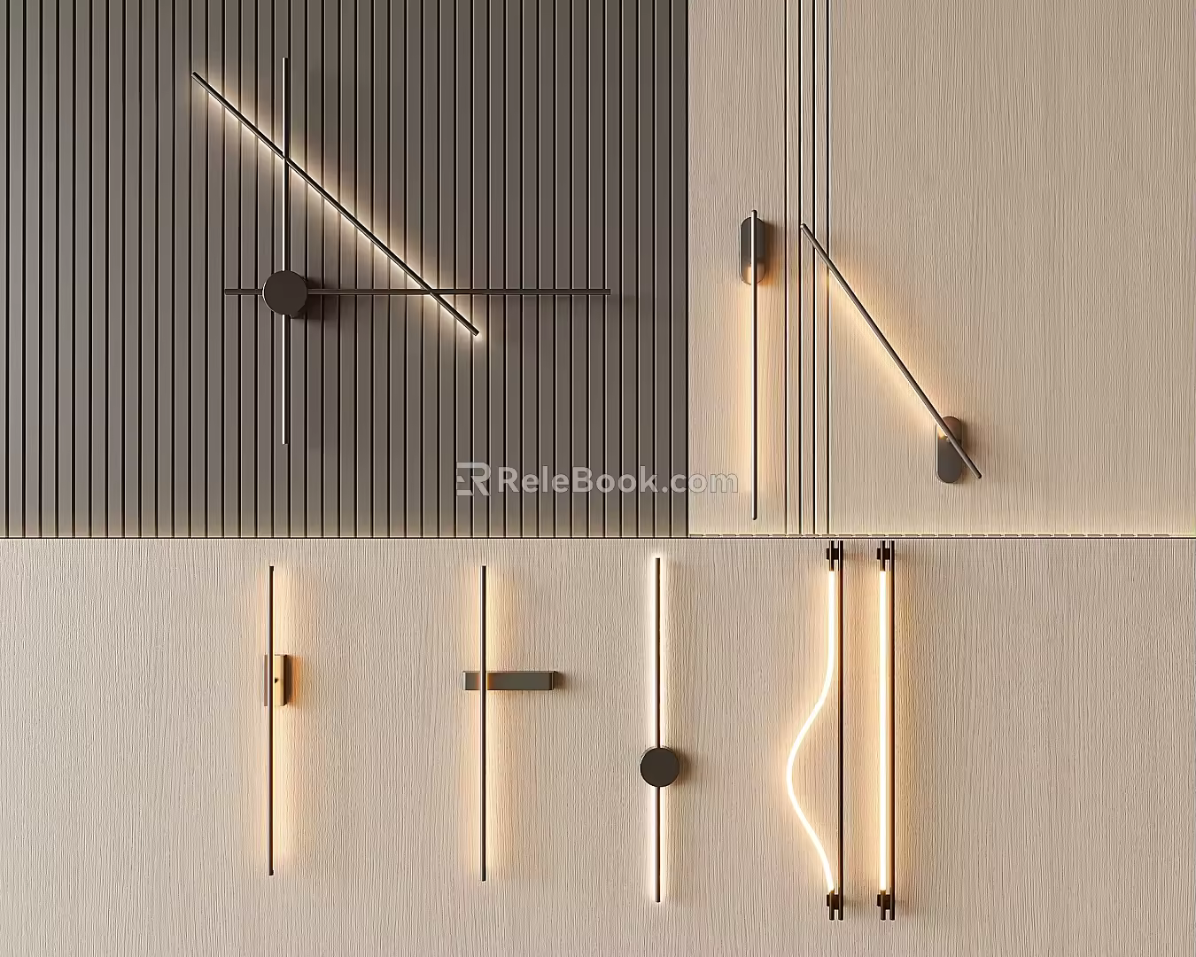 Strip Lamp Strip Lamp Simple Wall Lamp Creative Wall Lamp 3d model