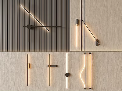 Modern Wall Lamps With Sleek Lines Minimalist Design And Different Styles For Home Decor 3d model