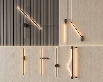 Strip Lamp Strip Lamp Simple Wall Lamp Creative Wall Lamp 3d model