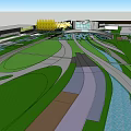 Modern Garden Landscape Design With Water Features Stone Walkways And Yellow Trees