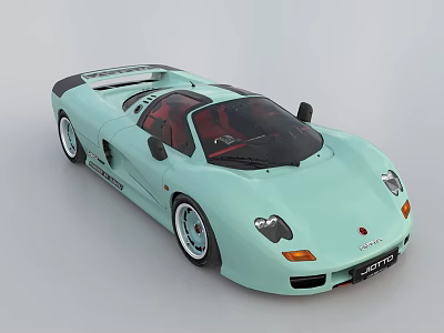 Stunning Light Blue Jester Sports Car With Sleek Modern Aerodynamic Design 3d model