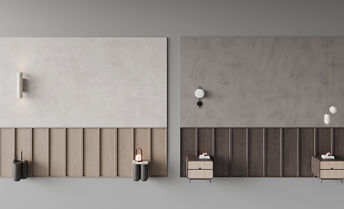 Bedside background wall panel 3d model