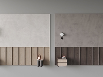 Bedside background wall panel 3d model