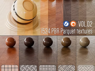 High Quality 1524 PBR Parquet Textures With Various Wooden Flooring Patterns 3d model