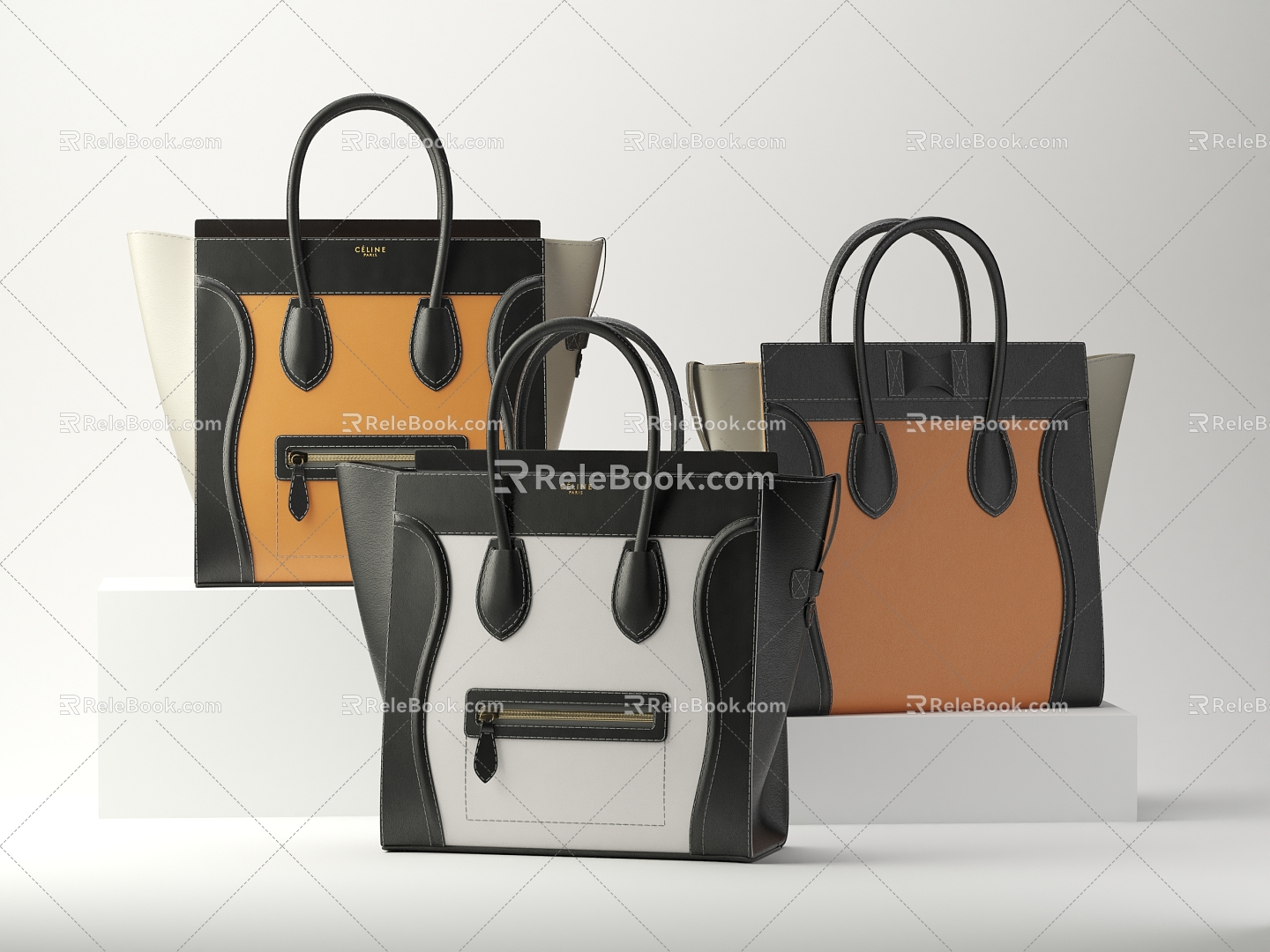 Modern Bag Designer Tote 3d model