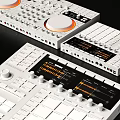 Professional Headphone Audio Equipment with DJ Mixer White Knobs Sliders and 3d model