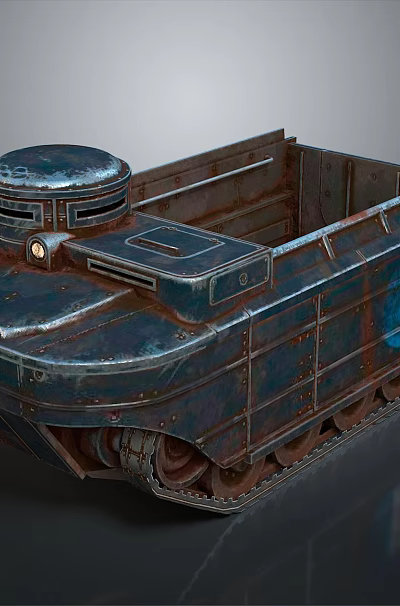 Rusty Military Tank With Metal Armor Top Hatch And Heavy Duty Structure 3d model Rusty Military Tank With Metal Armor Top Hatch And Heavy Duty Structure 3d model