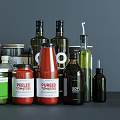 Colorful Labeled Spice Jars With Various Herbs And Spices For Kitchen Storage