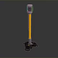 Industrial Safety Warning Light With Yellow Pole And Black Base Structure