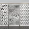Modern Decorative White Partition Screens With Scallop And Geometric Patterns 3d model