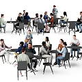 Modern Multiplayer Cafe Characters 3d model
