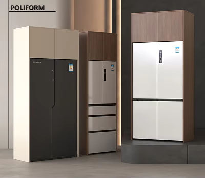 Modern Refrigerators Featuring Sleek Design Various Styles And Color Options For Kitchen 3d model