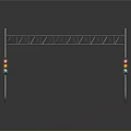 Metal Truss Frame Structure With Traffic Lights And Checkerboard Base