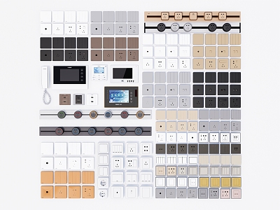 Modern switch socket combination 3d model