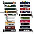 Various Brand Logos on Commercial Billboards Including Burger King McDonald's Subway Starbucks KFC