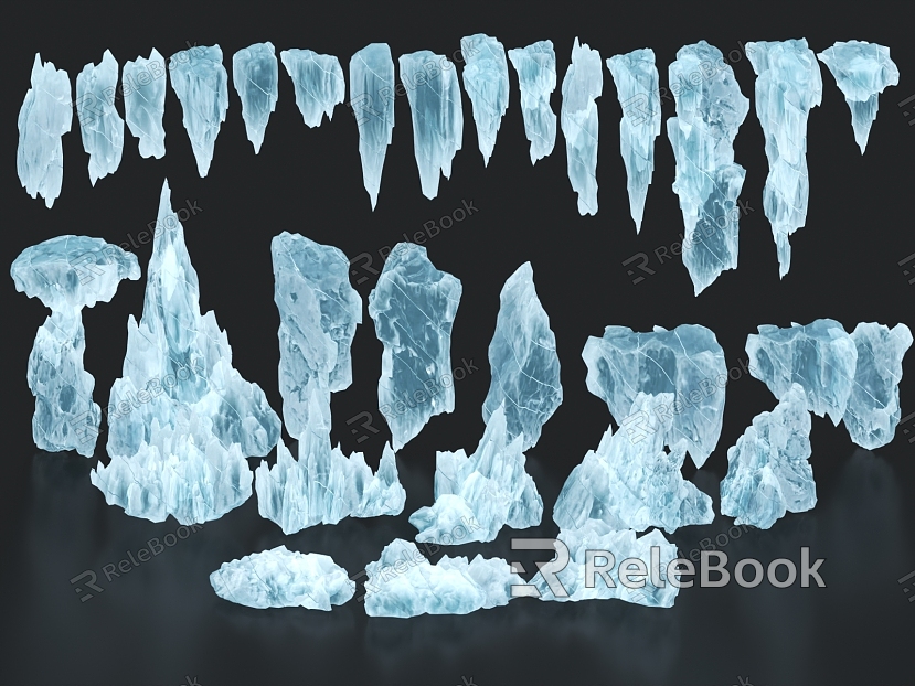 Ice Block Iceberg Snow Mountain Crystal Ore Ice Crystal model