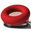 Red Circular Single Sofa with Woven Texture Black Base Wooden Inner and Modern Design