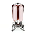 Pink Double Cylindrical Daily Electrical Appliance With Copper Accents And Silver Metal Stand