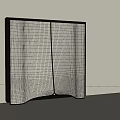 Modern Double Panel Wall Design With Black Frame White Surface And Curved Bottom 3d model
