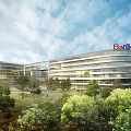 Modern Industrial Factory Design With Green Roof Central Courtyard And Connected Buildings