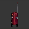 Red Suitcase With Colorful Mushroom Number Animal Stickers And Telescopic Handle Wheels