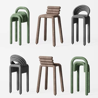 Modern Bar Chair Bar Chair Combination 3d model