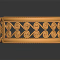 Elegant Gold Bracelet With Intricate Scroll And Peacock Carved Patterns 3d model