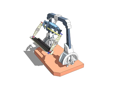 Mechanical Playground Equipment With Gears Support Frame And Base Platform 3d model