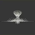 Eagle With Spread Wings Made Of Metal Shards On Reflective Gray Background