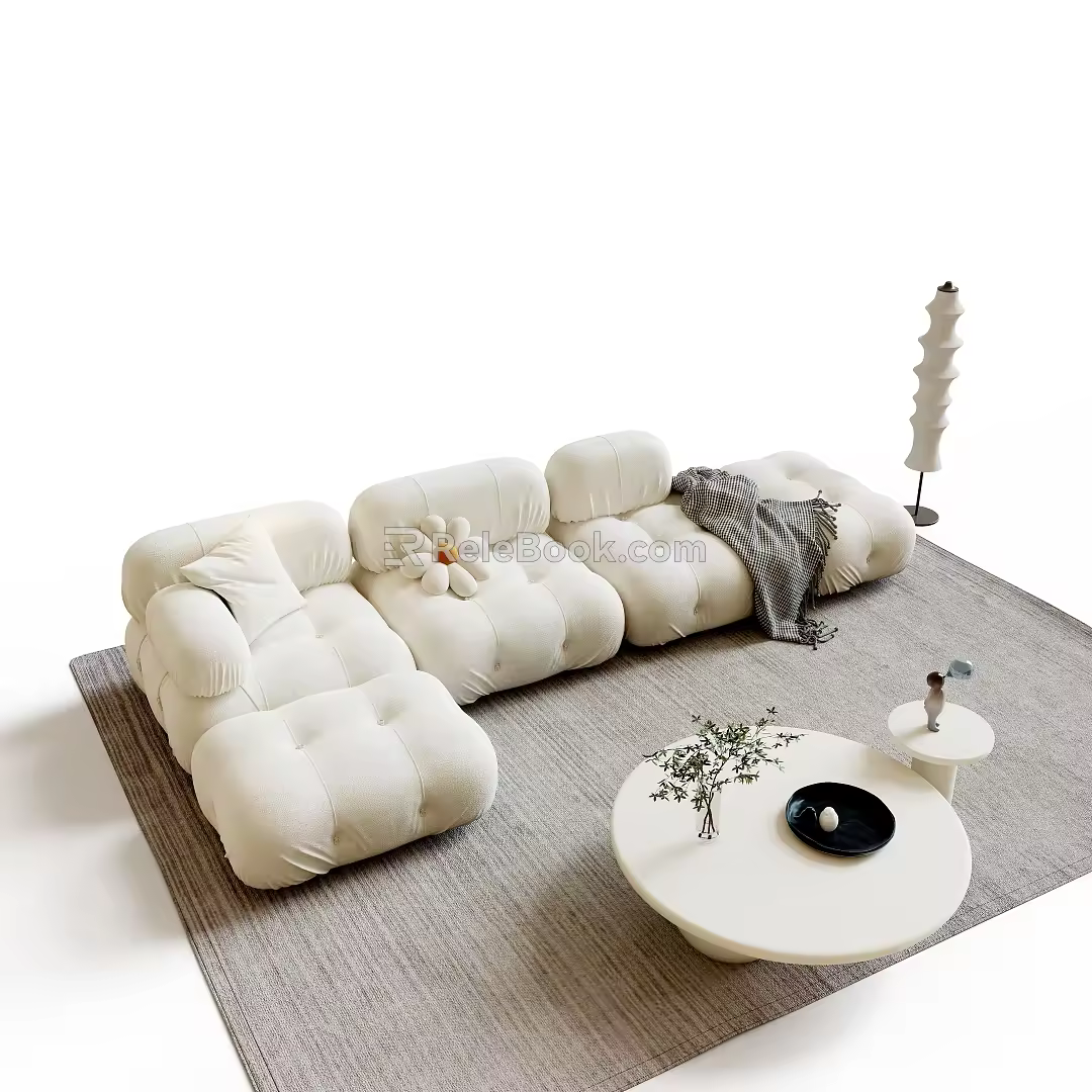 Modern sofa coffee table combination 3d model