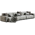 Corner sofa multi-person sofa sofa leisure sofa pillow L-shaped sofa 3d model