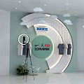 Live Stream Room with CONVERSE LI-NING Clothes Display Cloud Decorations and Camera Setup