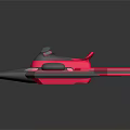 Futuristic Cosmic Aerospace Spaceship With Gray And Pink Streamlined Design Cockpit