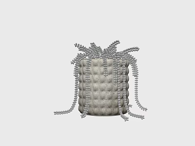 Elegant Decorative Ornament Set Featuring Woven Texture Top Design and Dangling Elements 3d model