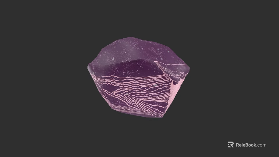 Purple Crystalline Microtopography With Intricate Internal Textures Geometric Shape And Smooth Surface 3d model 