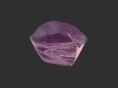 Purple Crystalline Microtopography With Intricate Internal Textures Geometric Shape And Smooth Surface 3d model