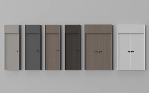 Modern door guest room door single door wooden door 3d model
