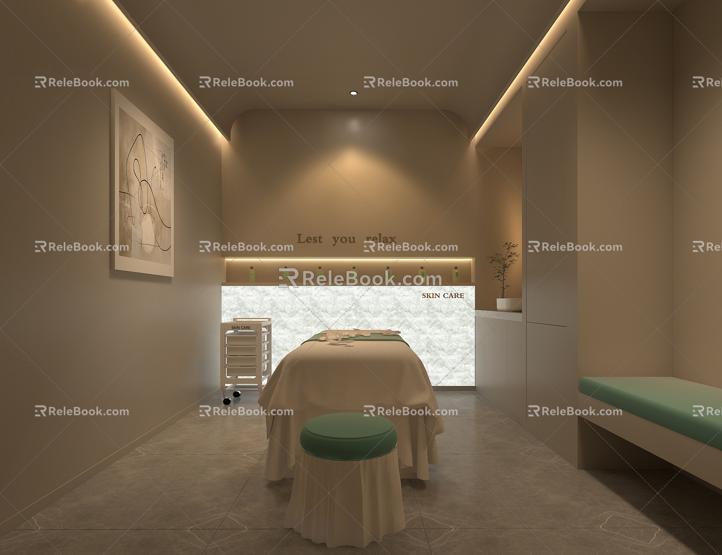 Beauty SPA Room Massage Bed Beauty Salon Design Beauty Nail Room Design 3d model