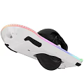 Electric Skateboard With LED Light Strips Hexagonal Grip Design Black White Non Slip Deck 3d model