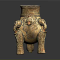 National style tripod tripod tripod three-legged jar 3d model