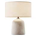 Modern Beige Table Lamp With Linen Shade And Ceramic Base Design 3d model