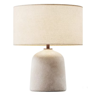 Modern Beige Table Lamp With Linen Shade And Ceramic Base Design 3d model