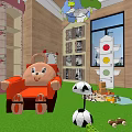 Kindergarten Play Area Interior With Colorful Walls White Tables Green Carpet And Toys
