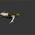 3D Realistic Bird Model With Spread Wings And Yellow Brown Feather Textures